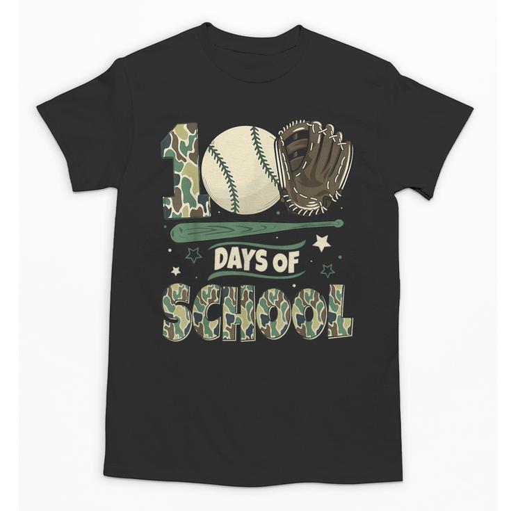 100 Days Of School Teacher Camo Baseball Boys Toddler Kids Unisex T-Shirt