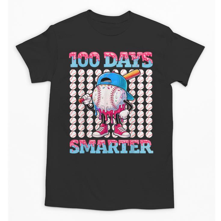 100 Days Smarter Baseball Drip Boys 100 Days Of School Kids Unisex T-Shirt