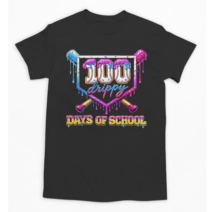 100 Drippy Days Of School Baseball For Boy Kids Unisex T-Shirt