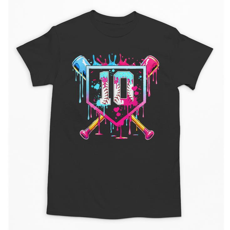 10th Birthday Boys Baseball Ice Cream Drip Boys Baseball Unisex T-Shirt