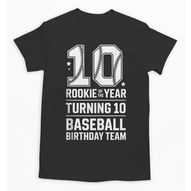 10th Birthday Rookie Of The Year Baseball Double Digit Humor Unisex T-Shirt