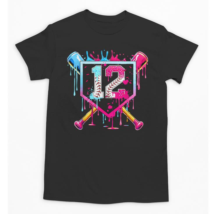 12th Birthday Boys Baseball Ice Cream Drip Boys Baseball Unisex T-Shirt