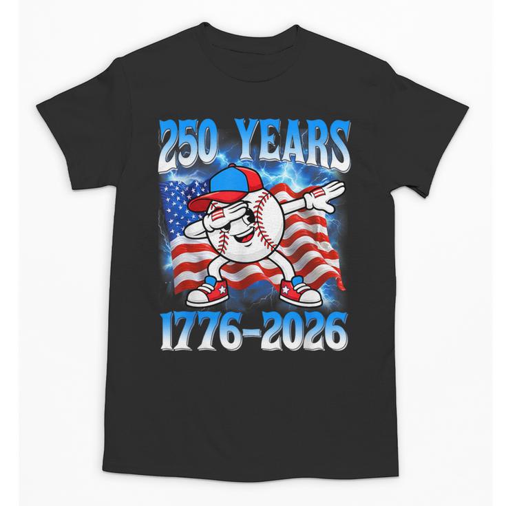 250 Years 1776 2026 250th Baseball American Flag 4th Of July Unisex T-Shirt