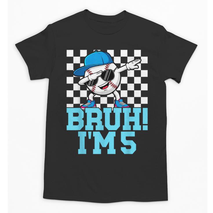 5th Birthday Dabbing Baseball Boys Bruh I'm 5 Year Old Unisex T-Shirt