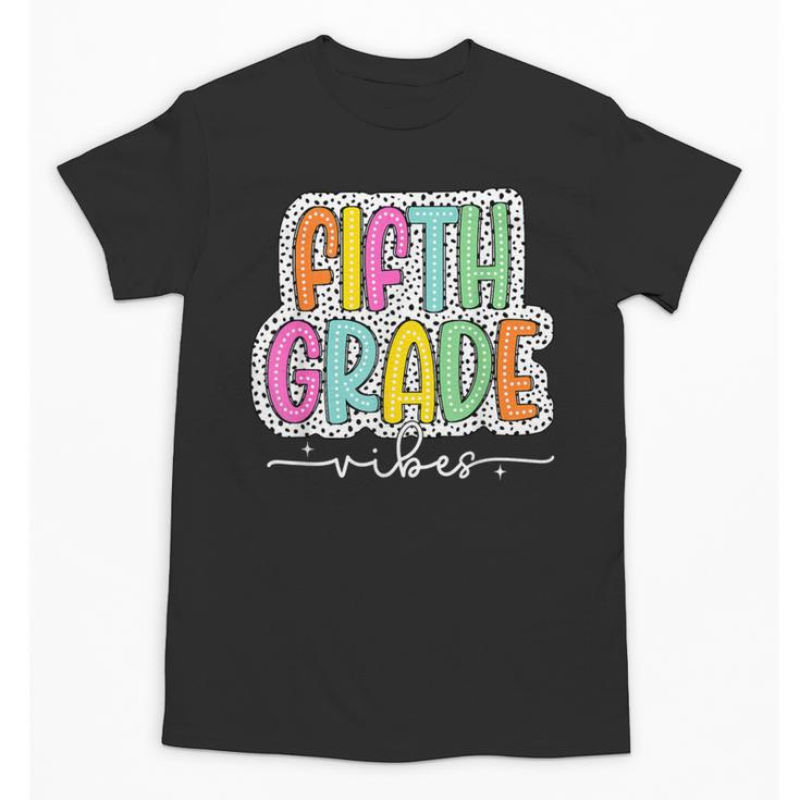 5th Fifth Grade Vibes Back To School Dalmatian Dots Unisex T-Shirt