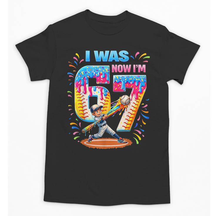 I Was 6 Now I'm 7 Baseball Birthday Boy For Teens Kids Unisex T-Shirt
