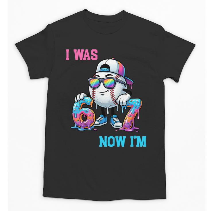 I Was 6 Now I'm 7 Baseball Birthday Drip Ice Cream Boy Unisex T-Shirt