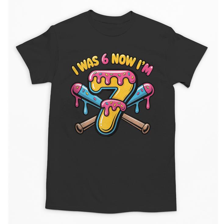 I Was 6 Now I'm 7 Dripping Ice Cream Baseball 67 Drip Unisex T-Shirt