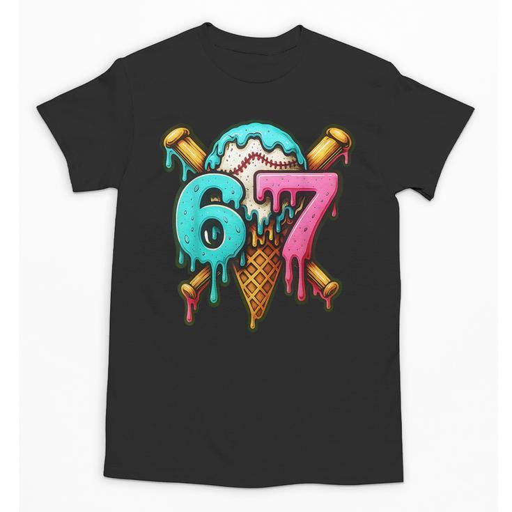 67 Baseball Ice Cream Drip Kids Unisex T-Shirt