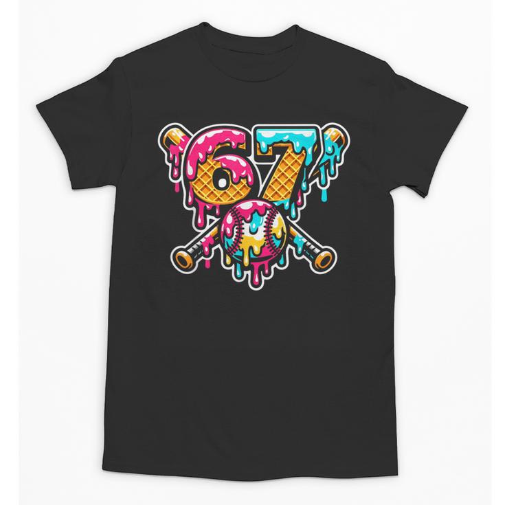67 Baseball Ice Cream Drip Number Unisex T-Shirt