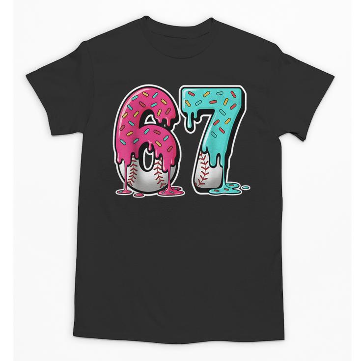 67 Ice Cream Drip Baseball Gen Alpha Slang Six Seven Meme Unisex T-Shirt