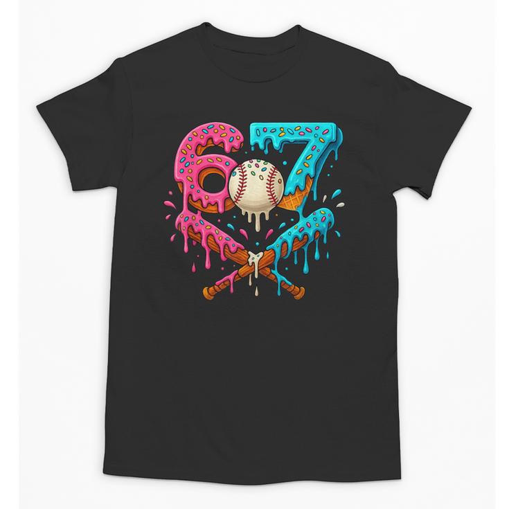 67 Ice Cream Drip Baseball Meme – Six Seven Gen Alpha Unisex T-Shirt