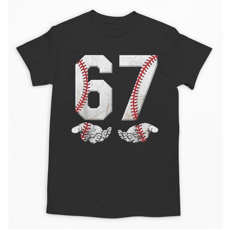 67 Six Seven Number 6 7 Meme Baseball Six Seven For Boys Men Unisex T-Shirt