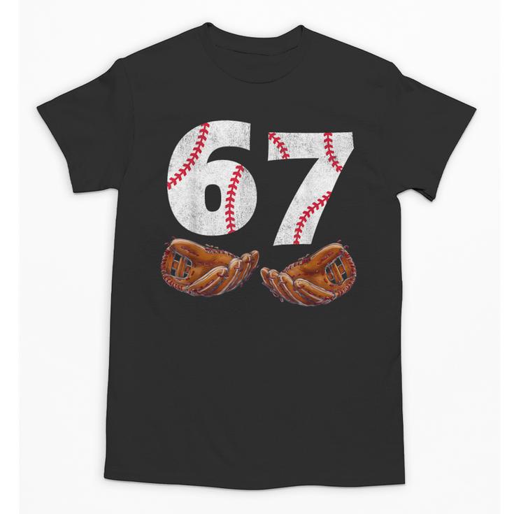67 Trend Baseball Glove Number Style Unisex T-Shirt