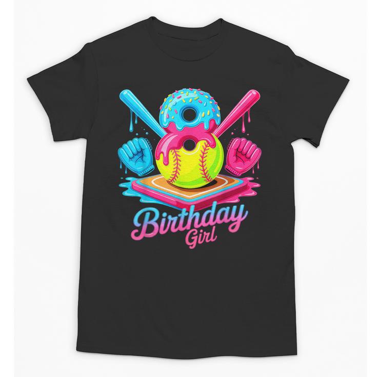 8th Birthday Baseball Ice Cream Drip 8 Years Old Girls B-Day Unisex T-Shirt