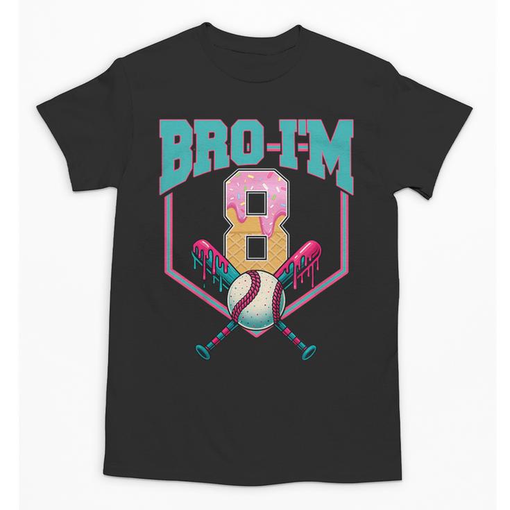 8th Birthday Boy Bro I'm 8 Years Old Baseball Theme Unisex T-Shirt