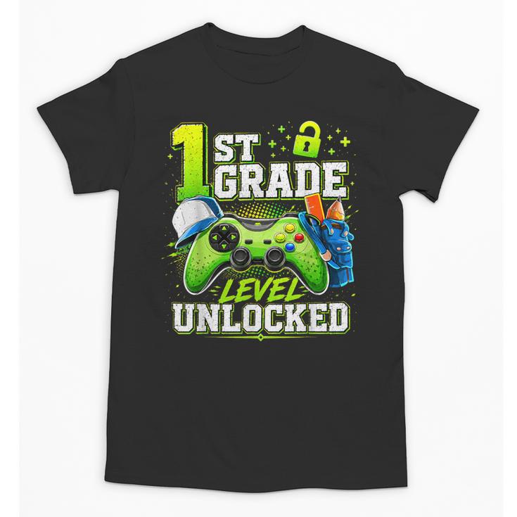 Back To School 1st First Grade Level Unlocked Gamer Kid Unisex T-Shirt