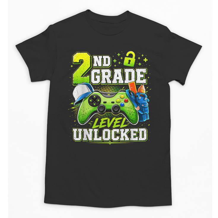Back To School 2nd Second Grade Level Unlocked Gamer Kid Unisex T-Shirt
