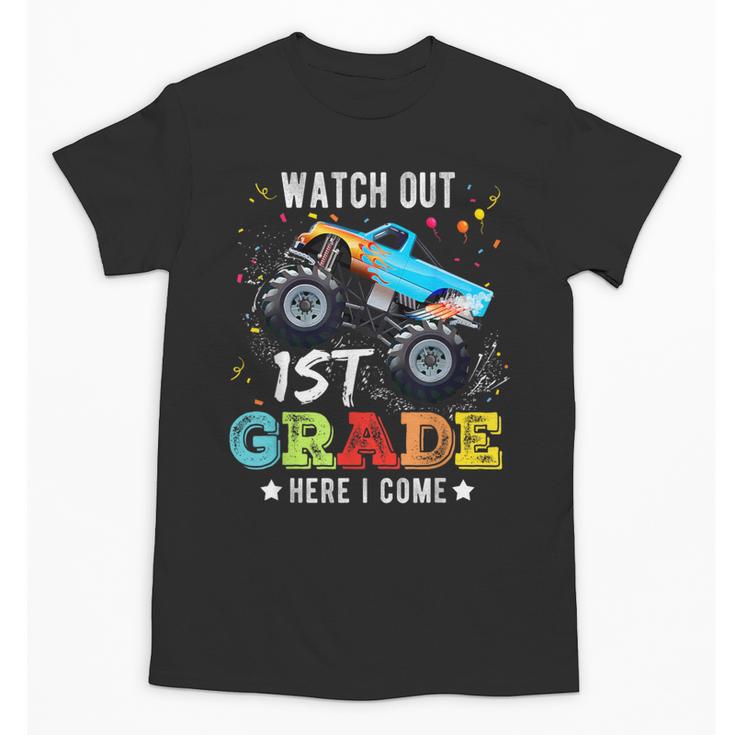 Back To School First Grade Here I Come For Boy Kids Truck Unisex T-Shirt
