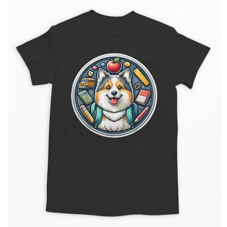 Back To School Icelandic Sheepdog Dog Boy Girls Student Kids Unisex T-Shirt