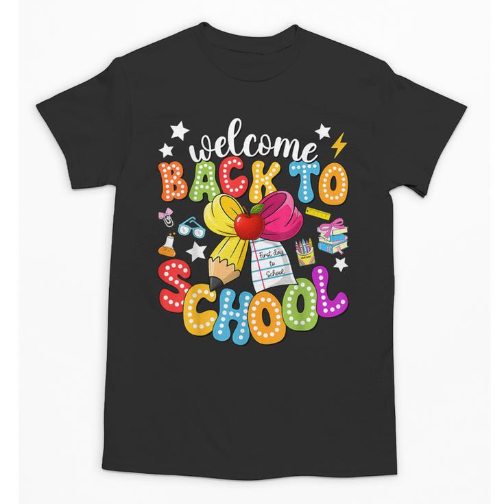 Back To School Pencil Coquette Bow First Day Of School Kids Unisex T-Shirt