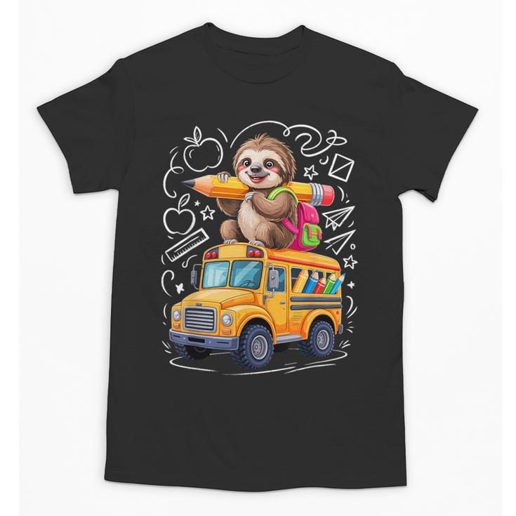 Back To School Sloth School Bus 100 Days Of School Unisex T-Shirt