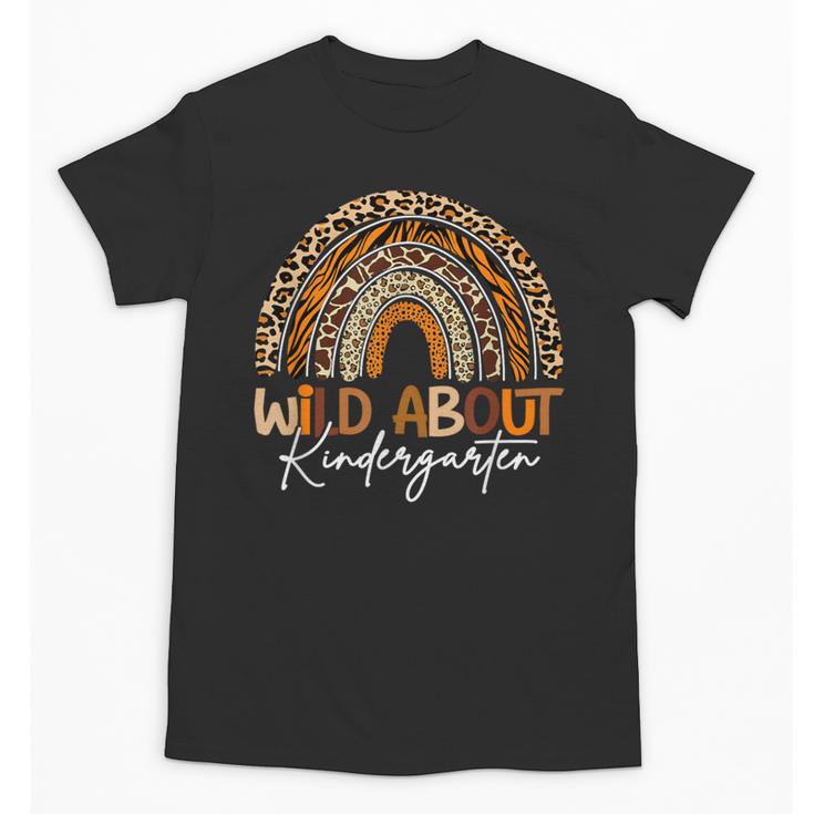 Back To School Wild About Kindergarten Leopard Rainbow Unisex T-Shirt