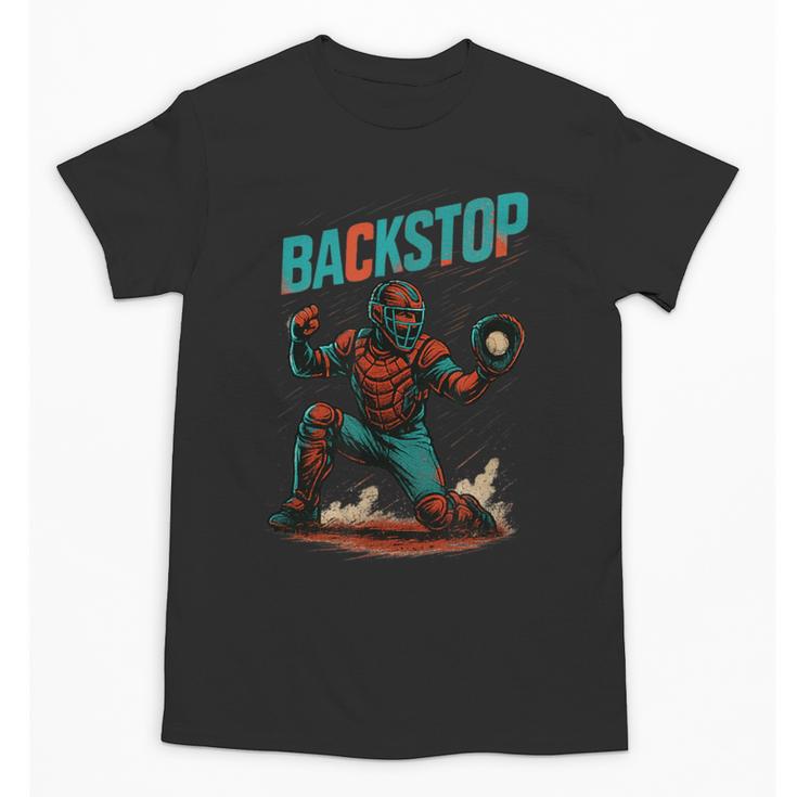 Backstop Catcher Baseball Graphic Unisex T-Shirt