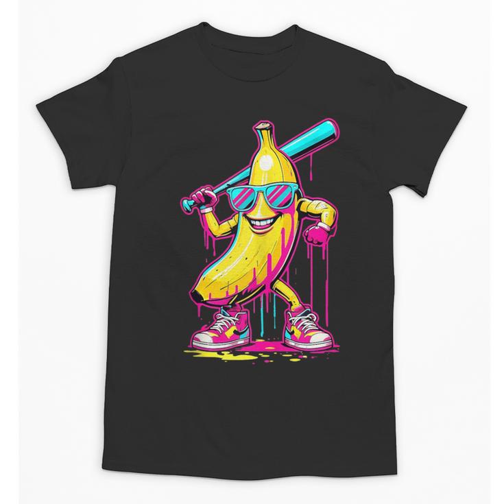 Banana With Baseball Bat Street Baseball Drip Unisex T-Shirt
