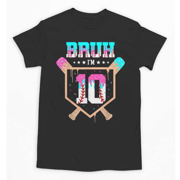Baseball 10 Year Old Ice Cream Drip 10th Birthday Boy Player Unisex T-Shirt