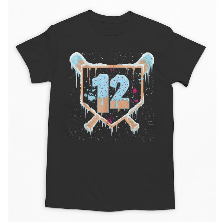 Baseball 12 Year Old Ice Cream Drip 12th Birthday Boys Unisex T-Shirt