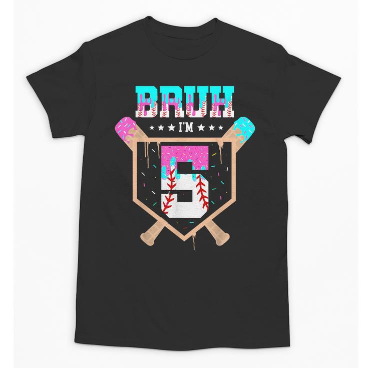 Baseball 5 Year Old Ice Cream Drip 5th Birthday Boys Player Unisex T-Shirt