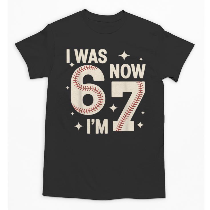 Baseball 7th Birthday 6 7 Years Old I Was 6 Now I'm 7 Unisex T-Shirt