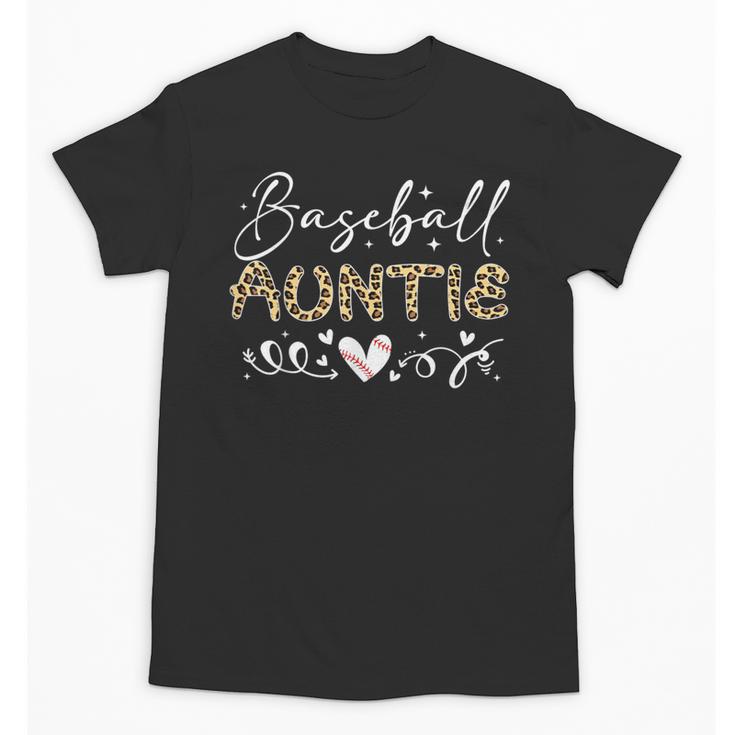 Baseball Auntie Leopard Baseball Heart Unisex T-Shirt