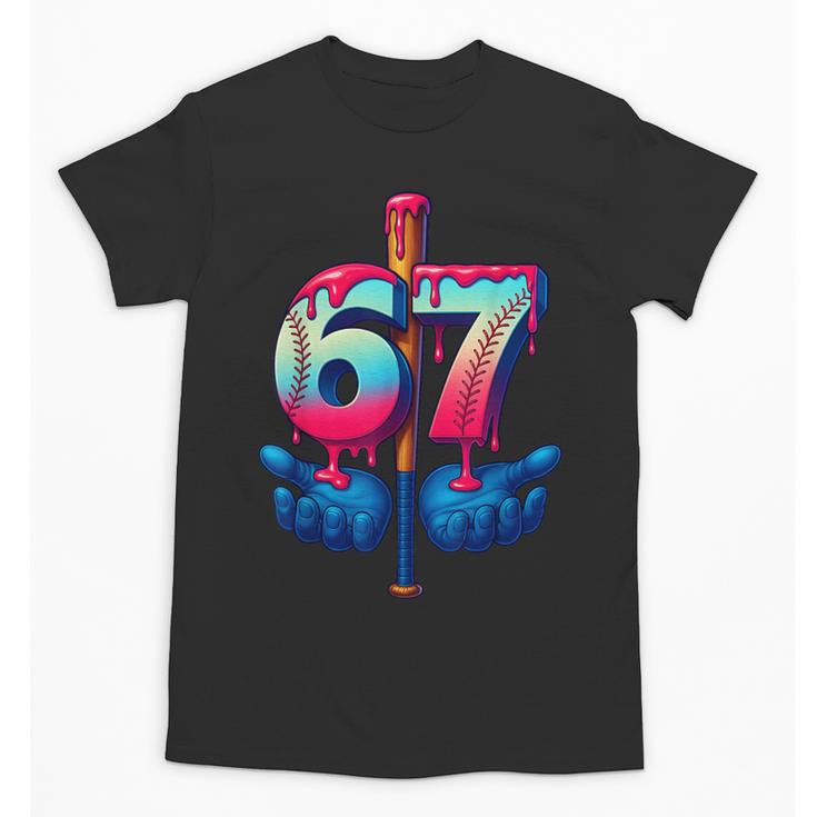 Baseball Bat Hands Drip 67 Six Seven Gen Alpha Slang Meme Unisex T-Shirt