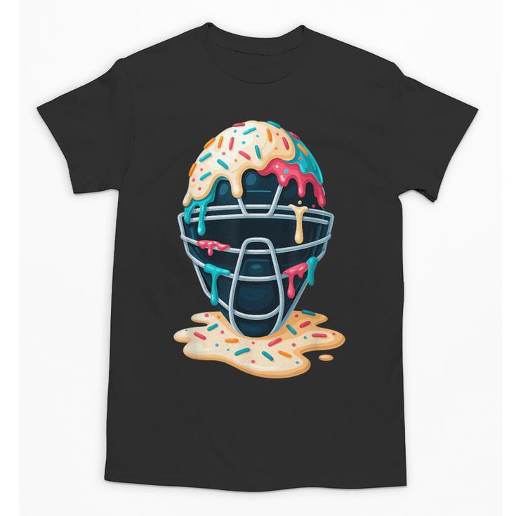 Baseball Catcher Mask Ice Cream Dripping Baseball Boy Youth Unisex T-Shirt