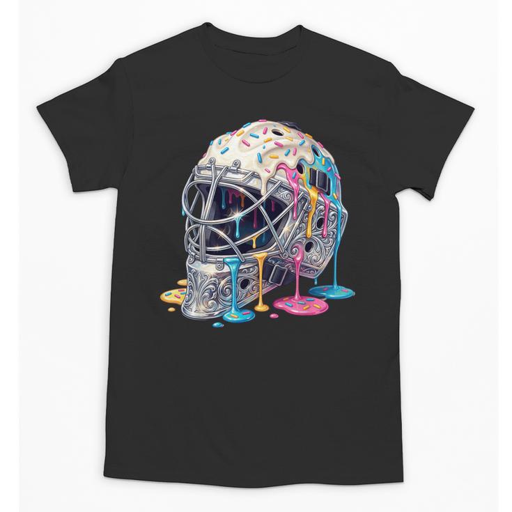 Baseball Catcher Mask Ice Cream Dripping Baseball Boys Unisex T-Shirt