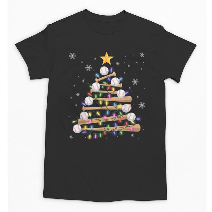 Baseball Christmas Tree Light Xmas Baseball Boys Kids Unisex T-Shirt