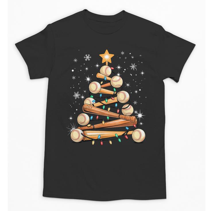 Baseball Christmas Tree Light Xmas Baseball Unisex T-Shirt