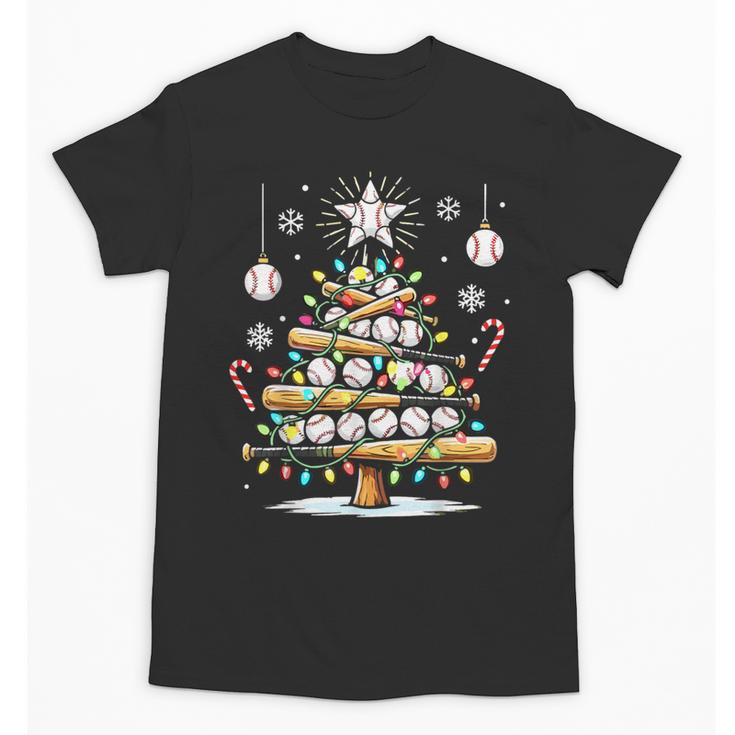 Baseball Christmas Tree Lights Unisex T-Shirt
