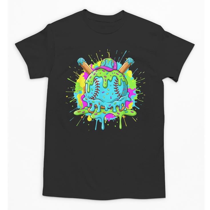 Baseball Drip For Boys Ice Cream Drip Youth Boys Baseball Unisex T-Shirt