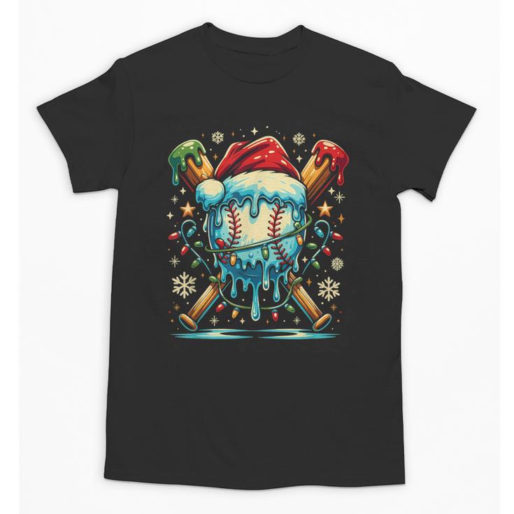 Baseball Drip Boys Youth Santa Christmas Baseball Unisex T-Shirt