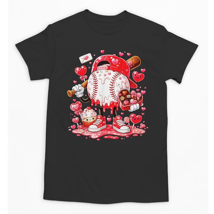 Baseball Drip Ice Cream Boys Kids Youth Valentines Unisex T-Shirt