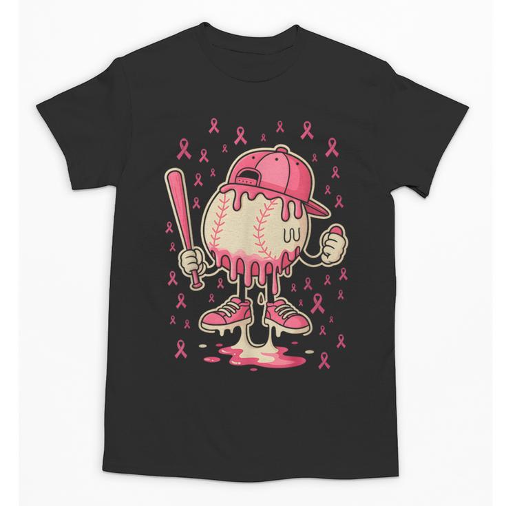 Baseball Drip Ice Cream Breast Cancer Awareness Boys & Girls Unisex T-Shirt