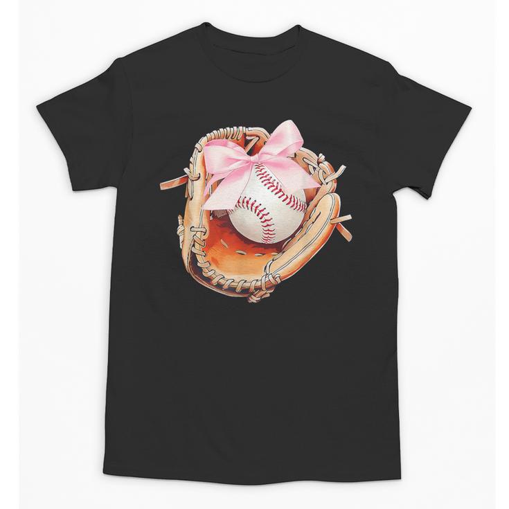 Baseball Drip Ice Cream Coquette Pink Bow Baseball Player Unisex T-Shirt