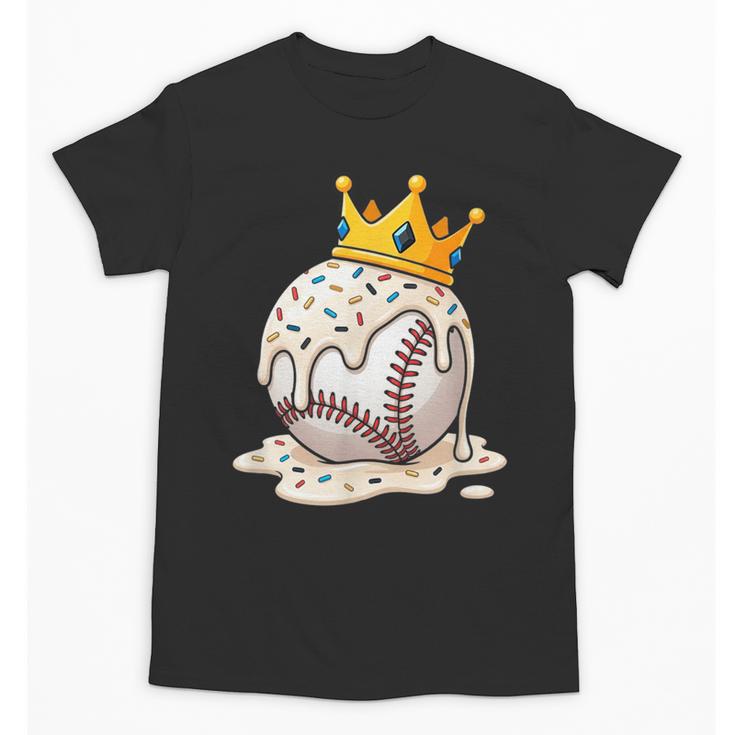 Baseball Drip Ice Cream Crown Melt Graphic Unisex T-Shirt