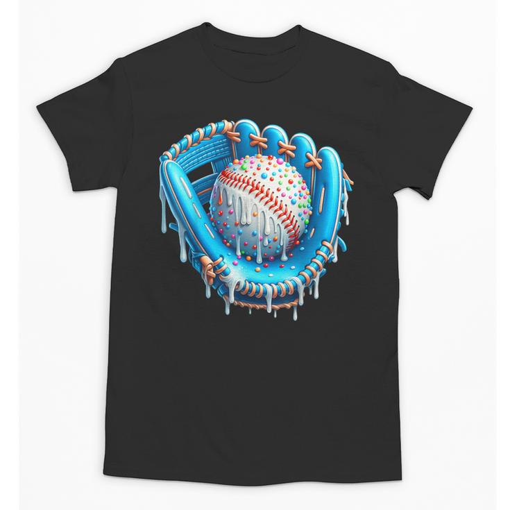 Baseball Drip Ice Cream Glove With Sprinkles Ball Boys Youth Unisex T-Shirt