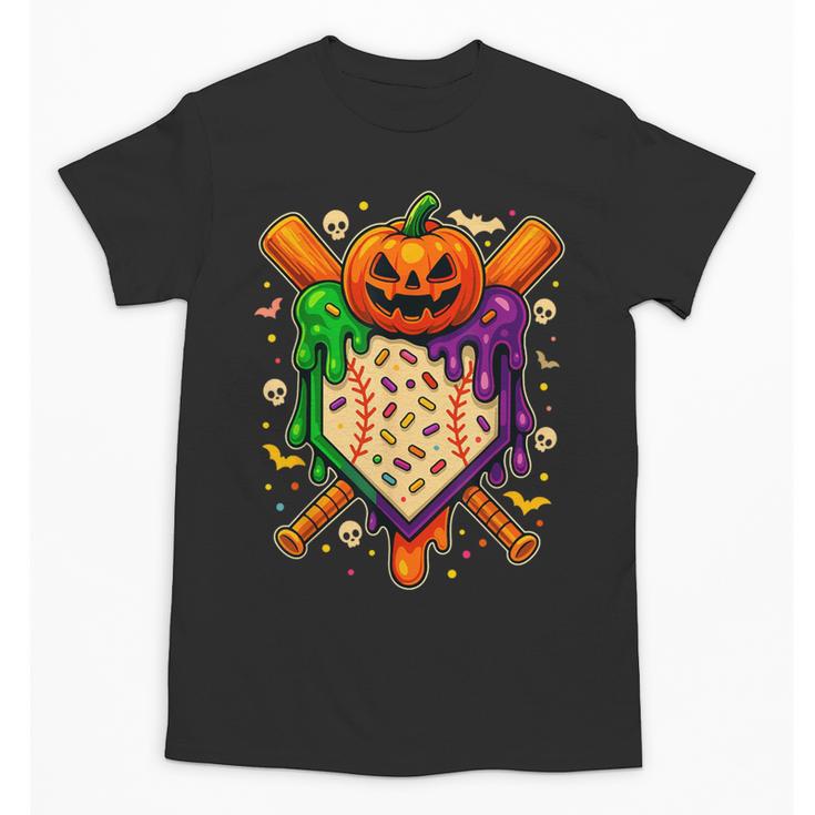 Baseball Drip Ice Cream Drip Halloween Baseball Lovers Unisex T-Shirt