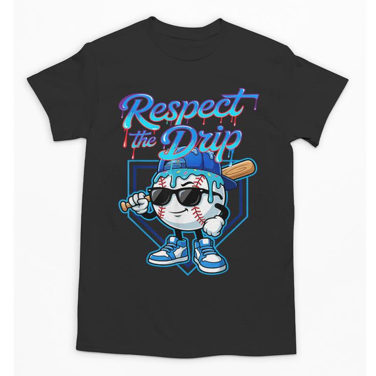 Baseball Drip Ice Cream Respect The Drip Home Plate Boy Kids Unisex T-Shirt
