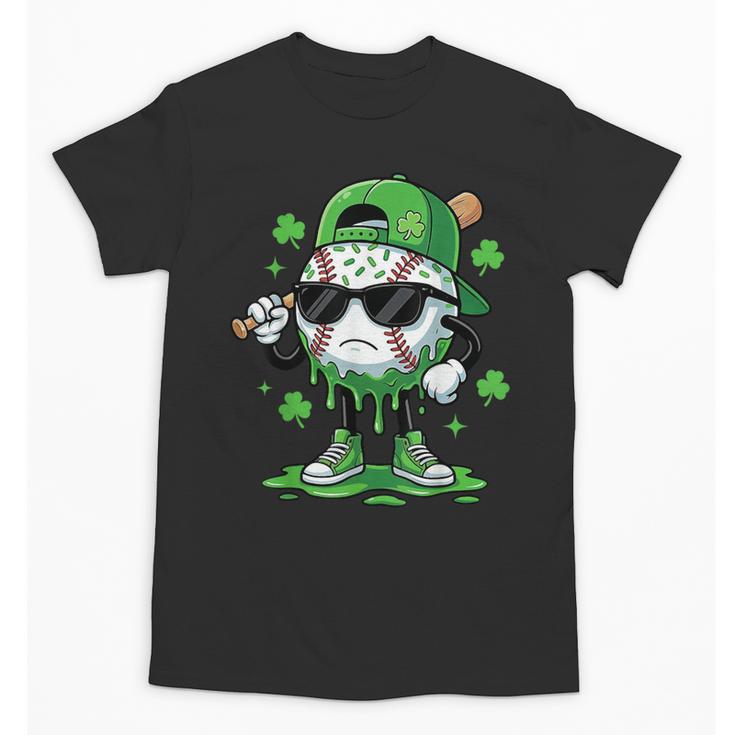 Baseball Drip Ice Cream Shamrock Kids Boy St Patrick’s Day Unisex T-Shirt